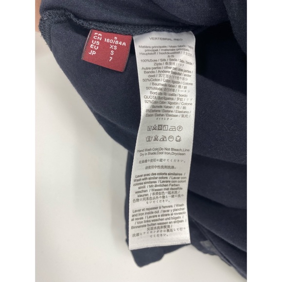 Comptoir Des Cotonniers Navy Blue Silk Layered Blouse - Picture 7 of 7